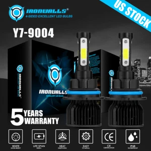 4-sides 9004 HB1 LED Headlight 360000LM Conversion Light Bulbs White 6000K HID - Picture 1 of 12