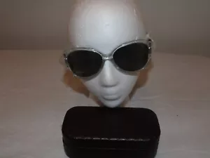 BOTTEGA VENETA Pilotensonnenbrille BV69S klar grau weiß aus Leder - Bild 1 von 3