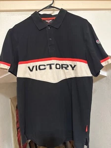 Victory Motorcycles Black / Beige Pullover Polo Short Sleeve Logo Shirt - MEDIUM - Picture 1 of 4