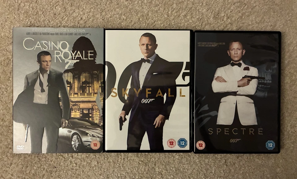 3x James Bond DVDs: Casino Royale, Skyfall, Spectre - Image 1 of 1