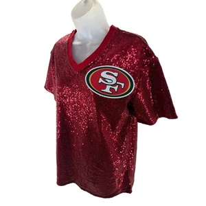 NFL San Francisco 49ers Damen Shirt rot Pailletten Small NEU UVP 75 - Bild 1 von 9