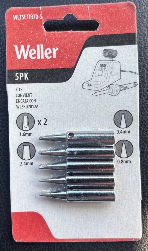 Weller 5 предметов ассортимент паяльных наконечников набор WLTSETIR70-5 для 70 Вт для WLSKD70 - Изображение 1 из 2