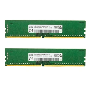 Hynix 32GB(2x16GB) PC4-25600 DDR4-3200MHz HMAA2GU7CJR8N-XN ECC Unbuffered - Picture 1 of 3