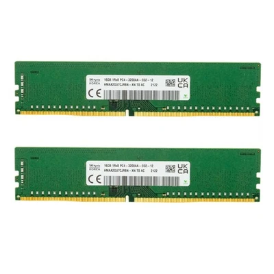 Hynix 32GB (2x16GB) PC4-25600 DDR4-3200MHz HMAA2GU7CJR8N-XN ECC Unbuffered - Image 1 of 3