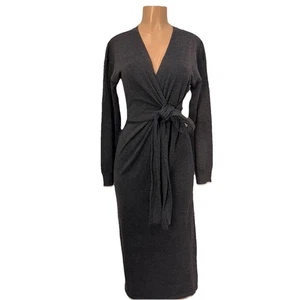 Vestido Suéter Moderno Citizen $190 Gris Elastizado Largo Envolvente Para Mujer Talla L Largo Manga - Imagen 1 de 17