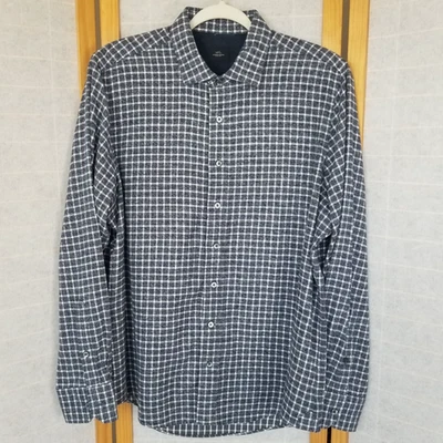 Camisa de franela a cuadros azul marino para hombre Anthony Mason personalizada Atlanta talla XXL Foto 1 de 4