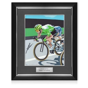 Mark Cavendish Signed Cycling Fine Art Print. Deluxe Frame - Picture 1 of 4