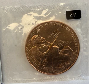 HO-CHUNK NATION CODE TALKERS US MINT MEDAL BRONZE 1.5" 411 - Picture 1 of 2