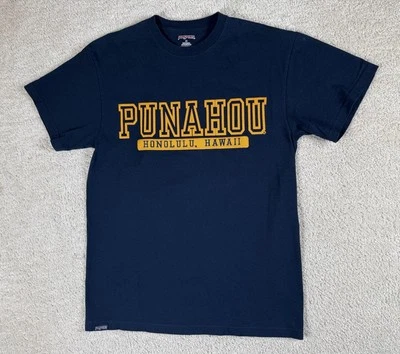 Punahou School Hawaii T-Shirt Mens M Blue Patch Logo Jansport Cotton Private - Image 1 of 4