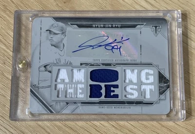 Hyun-Jin Ryu 2021 Topps Triple Threads White Whale Patch Auto Printing Plate 1/1 - Image 1 of 2