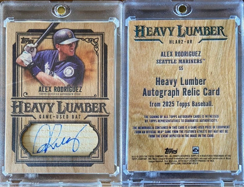 2025 Topps - Alex Rodriguez - Heavy Lumber - Game Used Bat - On Card Autograph - Image 1 of 1