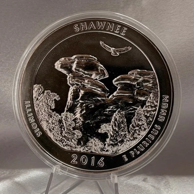 2016 ATB Shawnee 5 oz .999 Silver Coin Bullion In Capsule Illinois Camel Rock - Image 1 of 4