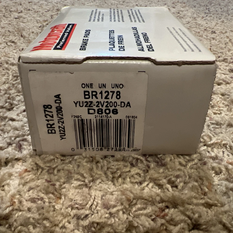 PASTILLAS FRENO MOTORCRAFT BR-1278 YU2Z-2V200-DA D806 Foto 1 de 1