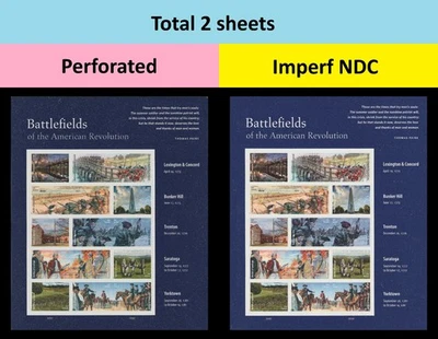 US 5977 5977p Battlefields American Revolution F imperf NDC sheet set MNH 2025 - Image 1 of 3