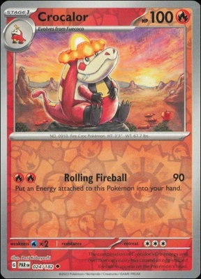 Pokemon - Crocalor #024/182 - SV04: Paradox Rift Reverse Holo - Image 1 of 2