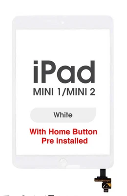 Touch Screen Digitizer For iPad Mini 1 2 W/Home Button White Replacement - Image 1 of 4
