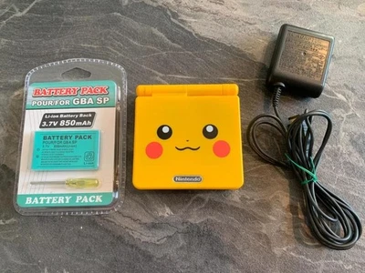 NEW Nintendo Game Boy Advance GBA SP Custom Pikachu Yellow System AGS 001 - Image 1 of 4