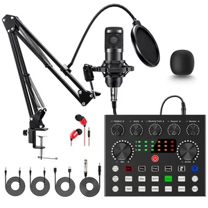 Podcast Equipment Bundle, BM-800 Mic Kit with Live Sound Card, Podcast Microp... - Picture 1 of 7