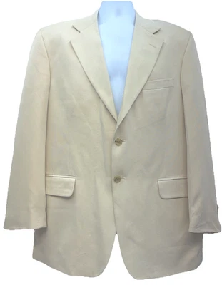 Abrigo/Traje Chaqueta Deportivo Crema Manga Larga con Dos Botones Stafford Hombres Talla 40R Foto 1 de 4