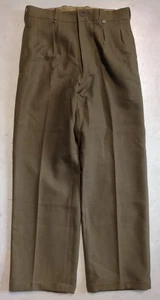 U.T.A.H. francese del secondo dopoguerra Pantalone/pantalone militare lana verde taglia 31x29 - Foto 1 di 10