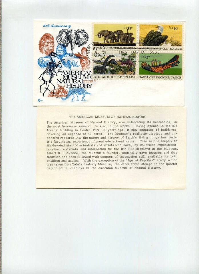 1387-90 Natural History, Cover Craft Cachets, CCC, block of 4, FDC - Image 1 of 1