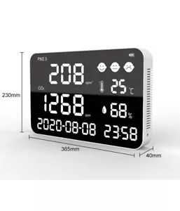 CO2 Meter Air Quality Monitor, CO2 Carbon Dioxide PPM Level, Alarm Humidity... - Picture 1 of 3