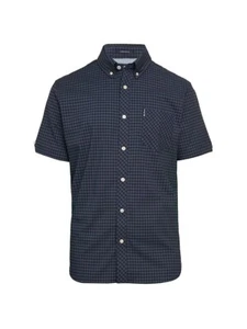 Ben Sherman Men's Gingham-Print Short-Sleeve Shirt - Red - Size S - Picture 1 of 7