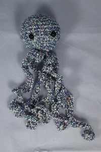 Polipo uncinetto, neonato e prematuri, bianco azzurro, cotone,occhi sicurezza - Foto 1 di 1