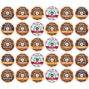 Donut Shop Latte K-Cups Variety Pack 30ct 6 Flavors Pumpkin Caramel Cheesecake - Picture 1 of 4