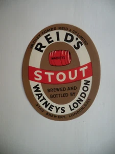 MINT WATNEY'S LONDON REIDS STOUT BREWERY BEER BOTTLE LABEL - Picture 1 of 1