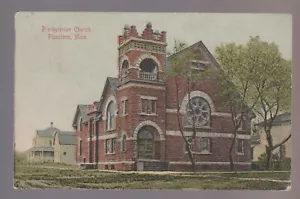 Pipstone MINNESOTA 1909 CHIESA PRESBITERIANA scena di strada MN - Foto 1 di 2