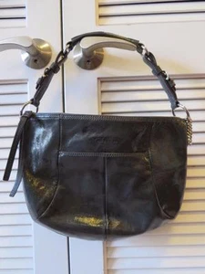 Coach DAMEN SCHULTERTASCHE DUNKELGRAU LACKLEDER MIT REISSVERSCHLUSS (D1173-Z18882) - Bild 1 von 8