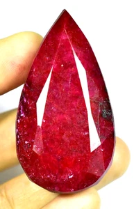 RARE 290.00 Ct Natural HUGE Red Ruby CERTIFIED Museum Grade Pear Shape Gemstone - Picture 1 of 6