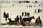 Carte postale chrome Montréal Québec Canada Parc du Mont-Royal sports d'hiver