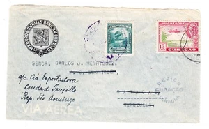 Netherlands Antilles Sc#C19-PERFIN(single frank)-CURACAO WILLEMSTAD 11/9/43-AI - Picture 1 of 2