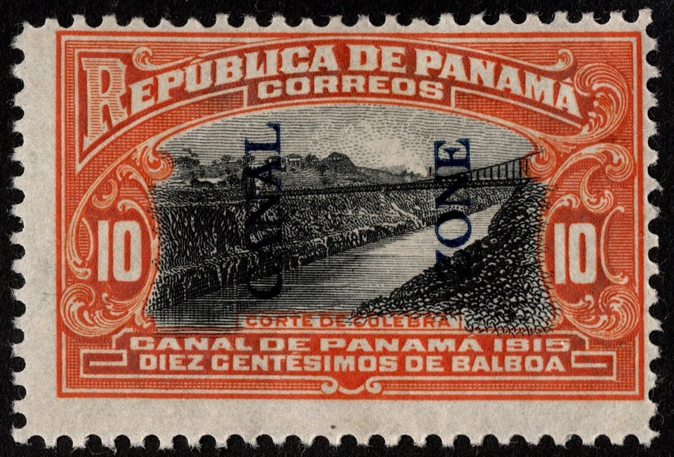 Canal Zone Stamp Scott #45 Mint F-VF - 10 Cents Orange & Black Culebra Cut Issue - Image 1 of 1