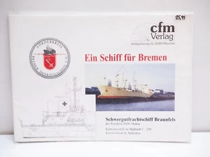 Schwergutfrachtschiff Braunfels 1:250 Modellbaubogen CFM Verlag Kartonmodell - Bild 1 von 3