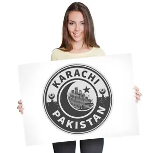 A1 - Pakistan Karachi Moon Travel 60X90cm180gsm Print BW #40715 - Picture 1 of 4