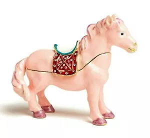 Caja baratija caballo rosa hecha a mano por Keren Kopal y cristales austriacos - Imagen 1 de 9