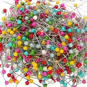 800 pz spille testa di perla rotonda testa di perla matrimoni corsetto fioristi spilla da cucire - Foto 1 di 4