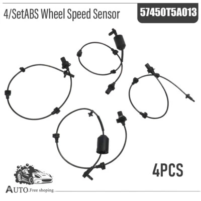 Set of 4 ABS Wheel Speed Sensor For 2015-19 Honda City Fits 57450-T5A 57455-T5A - Image 1 of 4