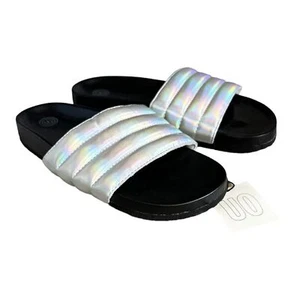 Urban Outfitters Puff Iridescent Pool Side Flat Slides Size 8 NWT - Picture 1 of 5