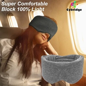 Professional Large Sleep Masks Blindfold 100% Cotton Comfortable Eye Masks Cover - Picture 1 of 11