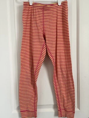 Hanna Andersson Niñas 130 8 Rosa Amarillo Rayas Puños Leggings Foto 1 de 4