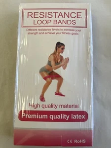 NEW in Box - Set of 5 Latex Resistance Loop Bands Exercise Fitness + Storage Bag - Picture 1 of 3