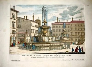 1676 G. B. Falda (1643-1678) Piazza Farnese, Rome, Italy 50 cm Hand colour - Picture 1 of 6