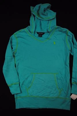 NUEVO Niños Niñas Ralph Lauren POLO Contraste Coverstitch Canguro Bolsillo Sudadera con Capucha M Foto 1 de 3
