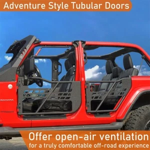 Fit 2018-2025 Jeep Wrangler JL & Gladiator JT 4Pcs Offroad Tube Half Door Guards - Picture 1 of 18