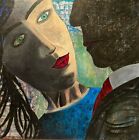 Gannis We Need To Talk Modernist Portrait Figure Study Mixed Media Painting 2012
