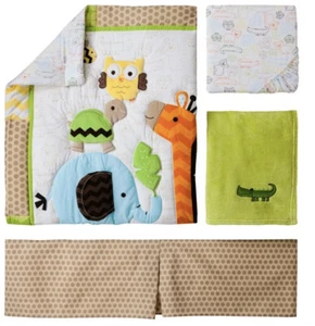Circo Jungle Stack 4 Piece Nursery Crib Baby Bedding Set Giraffe Zoo Owl - Picture 1 of 8
